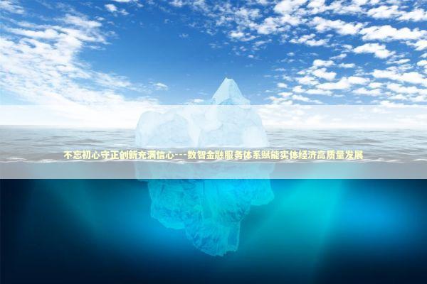 不忘初心守正创新充满信心---数智金融服务体系赋能实体经济高质量发展