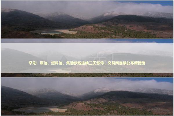 罕见！原油、燃料油、集运欧线连续三天涨停，交易所连续公布新措施