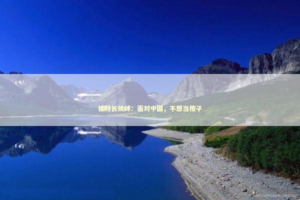 德财长挑衅：面对中国，不想当傻子