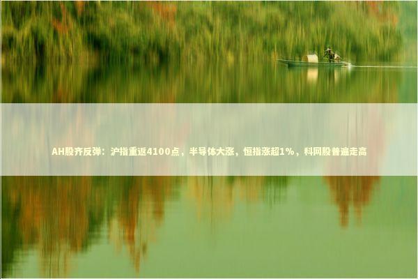 AH股齐反弹：沪指重返4100点，半导体大涨，恒指涨超1%，科网股普遍走高
