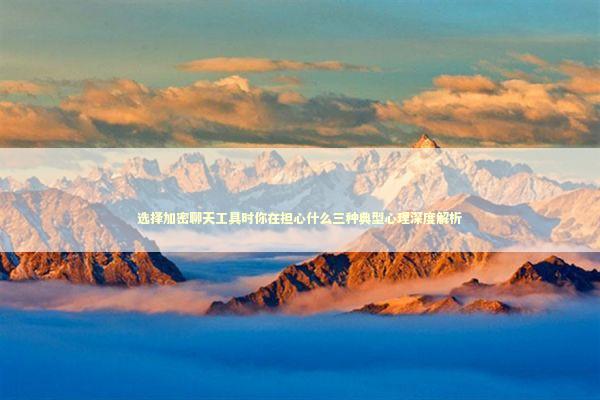 选择加密聊天工具时你在担心什么三种典型心理深度解析 IT技术