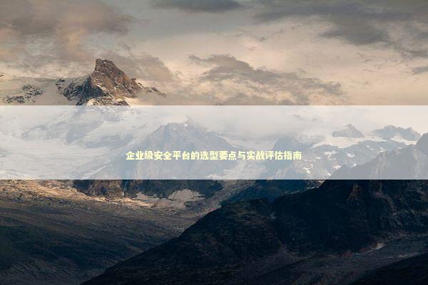 企业级安全平台的选型要点与实战评估指南