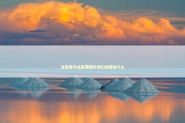 当真相与谣言赛跑时我们该相信什么